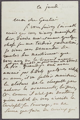 Lettre à Théophile Gautier, Ce 4 août 1861, image 1/4