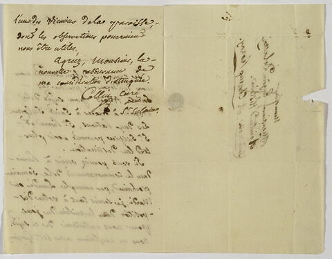 Lettre autographe signée du curé de Saint-Sulpice à Eugène Delacroix concernant la chapelle des Saints-Anges de l'église de Saint-Sulpice, image 2/2