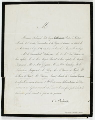 Faire-part de décès de Delacroix, image 1/2