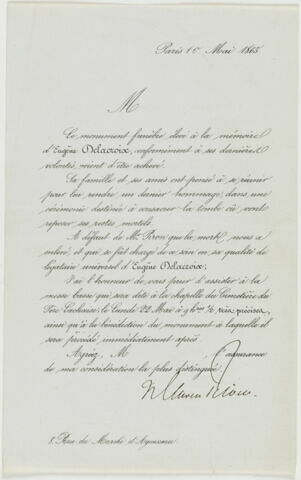 Faire-part de décès de Delacroix, image 2/2