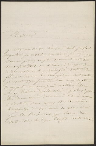 Lettre autographe signée de Paul Huet à Mme Dutilleux, 22 octobre 1865