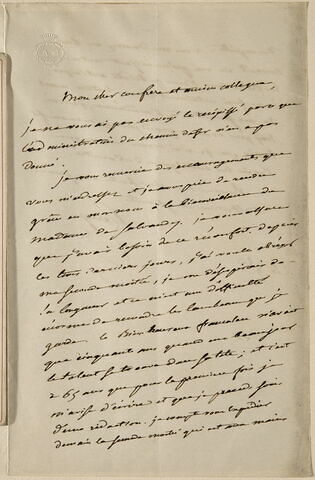 Lettre autographe signée Pierre-Antoine Berryer à M. de Salvandy, 24 9bre