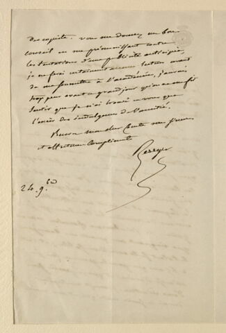 Lettre autographe signée Pierre-Antoine Berryer à M. de Salvandy, 24 9bre, image 2/2