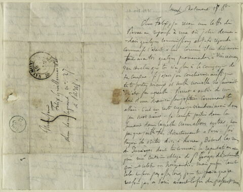 Lettre autographe signée destinée à Felix GUILLEMARDET, 17 octobre 1831, image 2/2