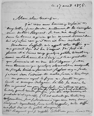 Lettre autographe signée de Delacroix destinée à Emile Lassalle, 17 avril 1856, image 2/4