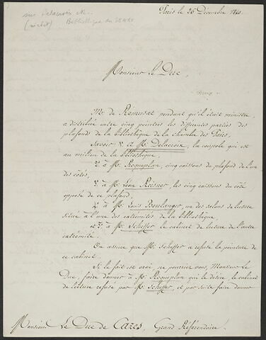 Lettre autographe signée de Héricart de Thury au Duc de Cazes, 26 décembre 1840, image 2/2