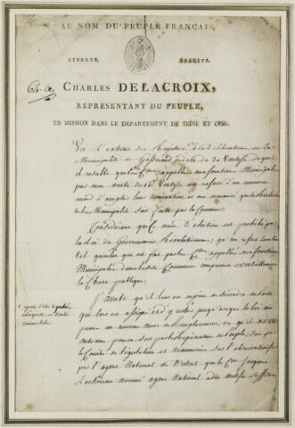 Décision de Charles Delacroix, représentant du peuple, en mission en Seine-et-Oise, 11 Germinal an III à Versailles, image 2/2