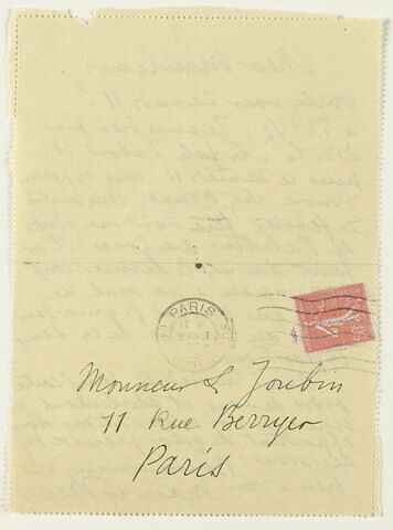 Lettre autographe signée Maurice Denis à André Joubin, Paris, image 2/2