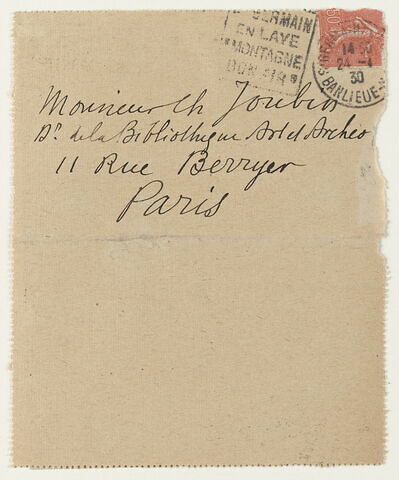 Lettre autographe signée Maurice Denis à André Joubin, 23 janvier, image 3/3