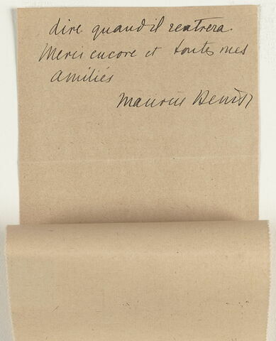 Lettre autographe signée Maurice Denis à Jean Sergent, 26 juillet