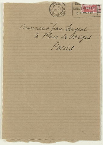 Lettre autographe signée Maurice Denis à Jean Sergent, 9 janvier 1933, image 2/2