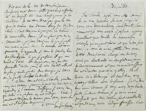 Lettre autographe signée Delacroix au comte de Mornay, 30 juillet 1838, image 1/4
