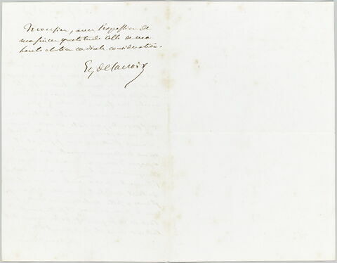 Lettre autographe signée Delacroix à Laurent Matheron, 27 novembre 1857, image 1/2