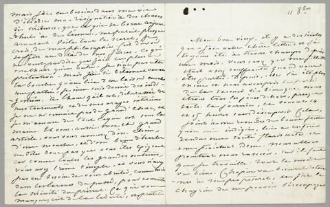 Lettre autographe signée George Sand à Delacroix, 11 octobre, image 1/4
