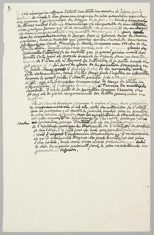 Brouillon d'un chapitre consacré à Eugène Delacroix publié dans 