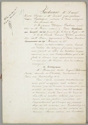 Manuscrit du testament d'Eugène Delacroix, le 3 août 1863, image 2/5