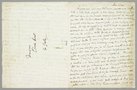 Lettre autographe signée Delacroix à Charles Rivet, 16 mai, image 2/2