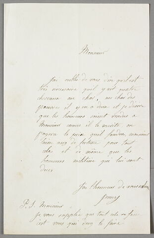 Lettre autographe signée Jenny Le Guillou à Eugène Legrand