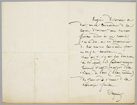 Lettre autographe signée Maupoint à Eugène Legrand, image 1/1