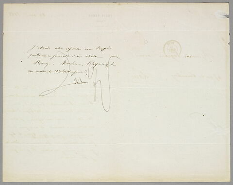 Lettre autographe signée Félix Simon à Eugène Legrand, 28 août 1863