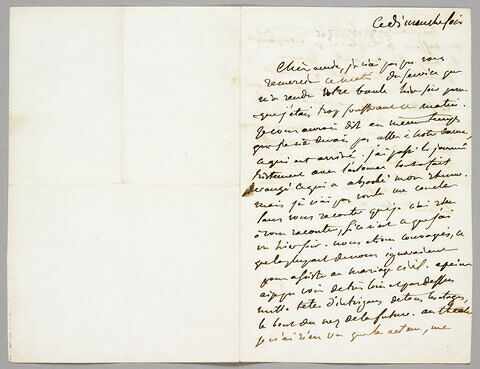 Lettre autographe signée Eugène Delacroix à Joséphine de Forget, ce dimanche soir [30 janvier 1853], image 2/2
