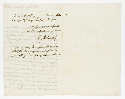 Lettre autographe signée Eugène Delacroix destinée à Pierre-Antoine Berryer, 3 septembre 1845, image 5/6