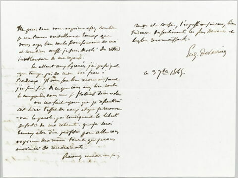 Lettre autographe signée Eugène Delacroix destinée à Pierre-Antoine Berryer, 3 septembre 1845, image 3/6