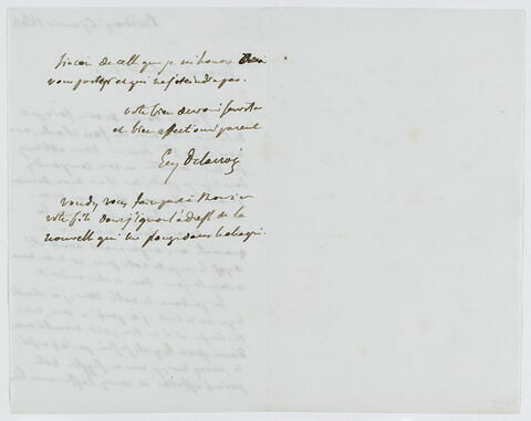 Lettre autographe signée Eugène Delacroix destinée à Pierre-Antoine Berryer, Bordeaux, 6 janvier 1846, image 2/2
