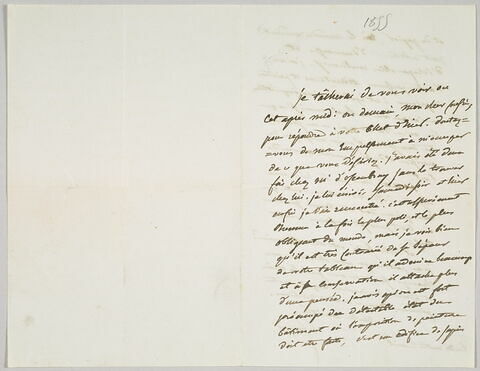 Lettre autographe signée Pierre-Antoine Berryer destinée à Eugène Delacroix, lundi matin 2 avril