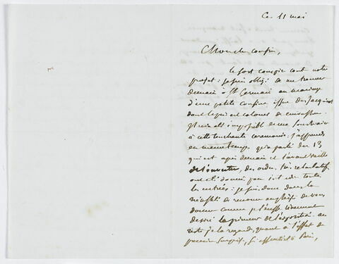 Lettre autographe signée Eugène Delacroix destinée à Pierre-Antoine Berryer, 11 mai, image 2/2