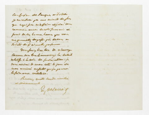 Lettre autographe signée Eugène Delacroix destinée à Pierre-Antoine Berryer, 17 oct. 1855, image 2/2