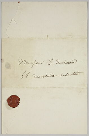 Lettre autographe signée Pierre-Antoine Berryer destinée à Eugène Delacroix, 4 novembre 1858, image 2/2