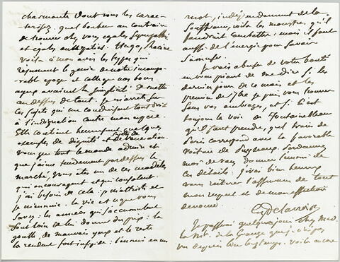 Lettre autographe signée Eugène Delacroix destinée à Pierre-Antoine Berryer, 1er août 1862, image 1/2
