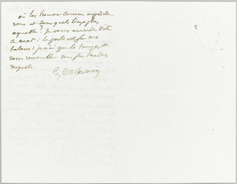 Lettre autographe signée Eugène Delacroix destinée à Pierre-Antoine Berryer, 9 septembre 1862, image 1/2