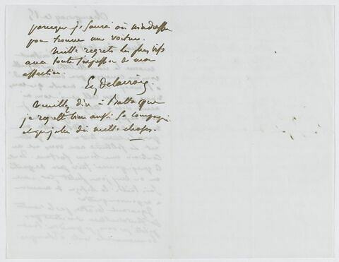 Lettre autographe signée Eugène Delacroix destinée à Pierre-Antoine Berryer, 15 [octobre 1857], image 4/4