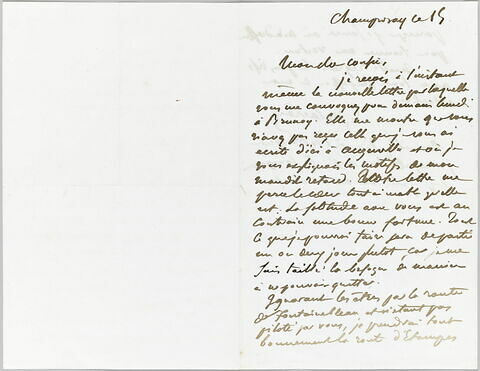 Lettre autographe signée Eugène Delacroix destinée à Pierre-Antoine Berryer, 15 [octobre 1857], image 2/4