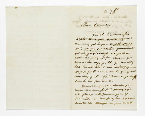 Lettre autographe signée Eugène Delacroix destinée à Pierre-Antoine Berryer , 7 février, image 1/2