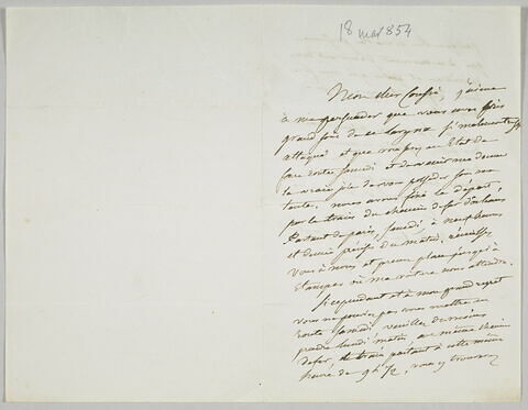 Lettre autographe signée Pierre-Antoine Berryer destinée à Eugène Delacroix, jeudi 18 mai, image 2/2