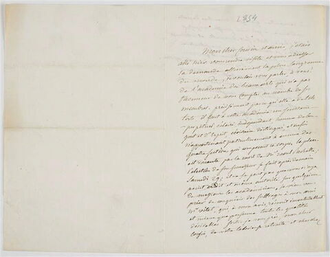 Lettre autographe signée Pierre-Antoine Berryer destinée à Eugène Delacroix, jeudi 27 juillet, image 1/2