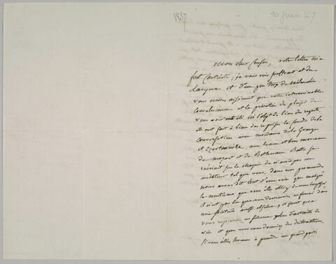 Lettre autographe signée Pierre-Antoine Berryer destinée à Eugène Delacroix, 10 juin 1857, image 2/2