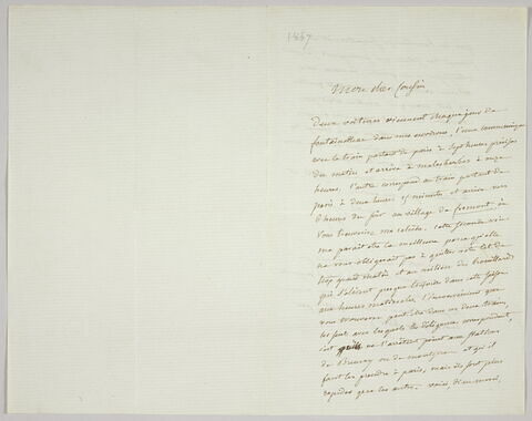 Lettre autographe signée Pierre-Antoine Berryer destinée à Eugène Delacroix, 30 septembre 1857, image 2/2