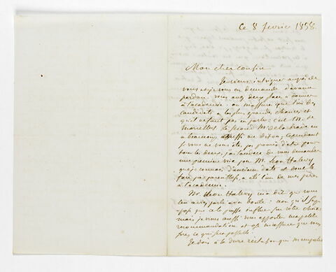 Lettre autographe signée Eugène Delacroix destinée à Pierre-Antoine Berryer, 8 février 1858, image 4/4