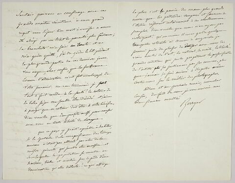 Lettre autographe signée Pierre-Antoine Berryer destinée à Eugène Delacroix, 5 avril 1858, image 1/2
