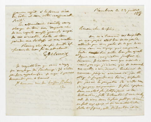 Lettre autographe signée Eugène Delacroix destinée à Pierre-Antoine Berryer, Plombières, ce 23 juillet 1858, image 3/4
