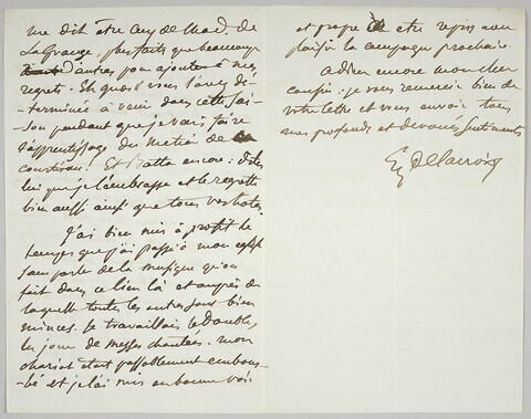 Lettre autographe signée Eugène Delacroix destinée à Pierre-Antoine Berryer, Ce 2 nov. 1858, image 1/4