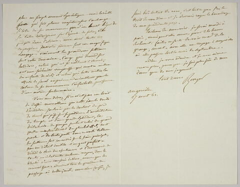 Lettre autographe signée Pierre-Antoine Berryer destinée à Eugène Delacroix, 17 août 1861, image 2/2