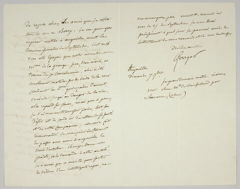 Lettre autographe signée Pierre-Antoine Berryer destinée à Eugène Delacroix, 7 septembre [1862], image 1/2