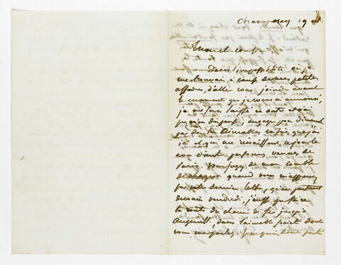Lettre autographe signée Eugène Delacroix destinée à Pierre-Antoine Berryer, Champrosay 19 oct., image 2/2