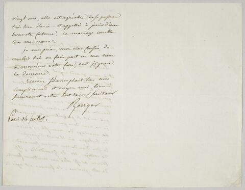 Lettre autographe signée Pierre-Antoine Berryer à Delacroix, le 14 juillet 1845, image 1/5