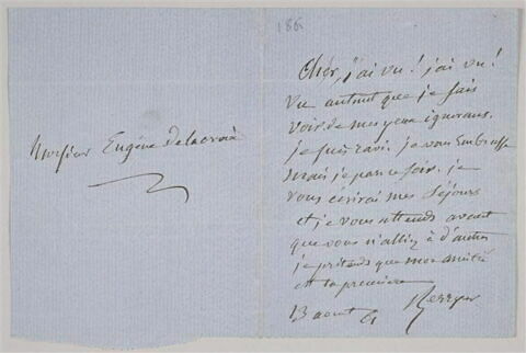 Lettre autographe signée Pierre-Antoine Berryer à Delacroix, le 14 juillet 1845, image 3/5